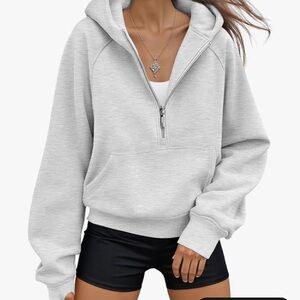 Women's Gray 1/2 Zip Hoodie